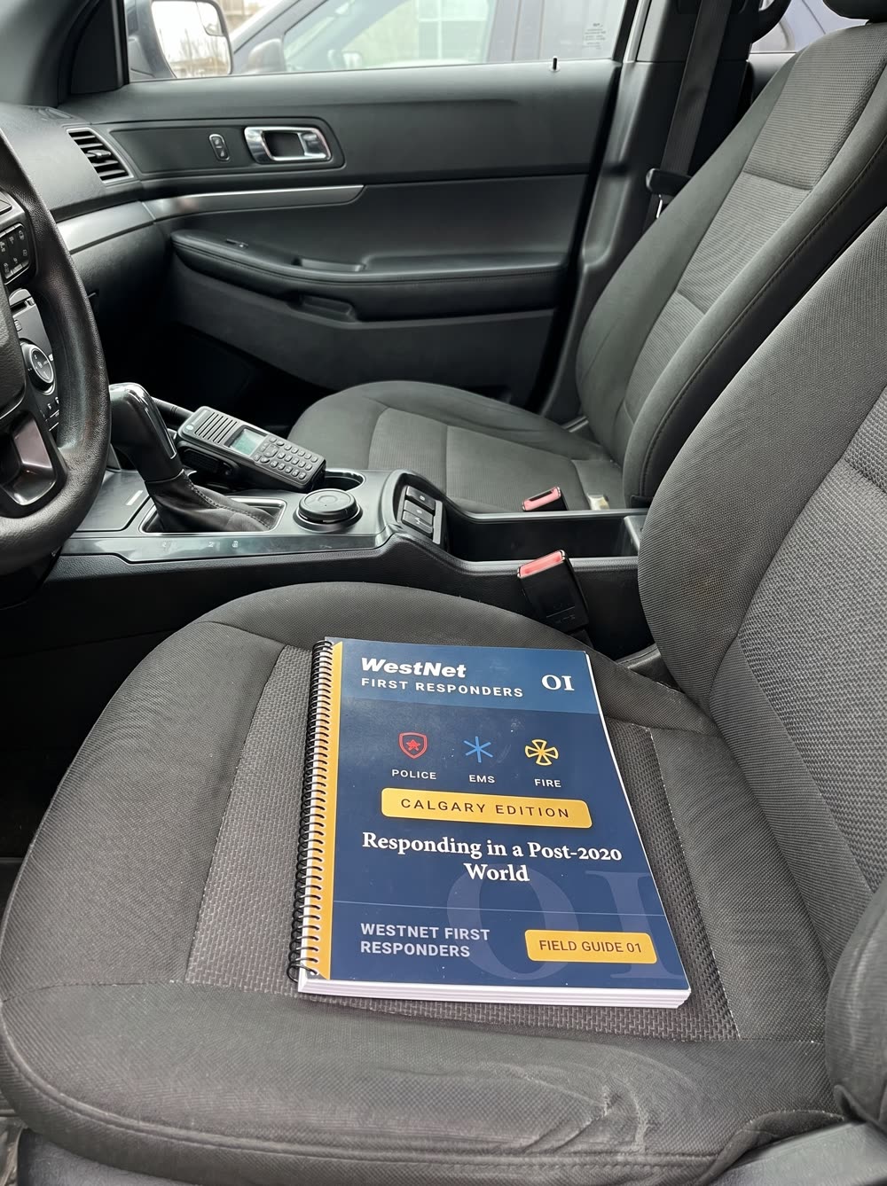 The WestNet First Responders field guide, Calgary Edition, riding in a Calgary police patrol unit