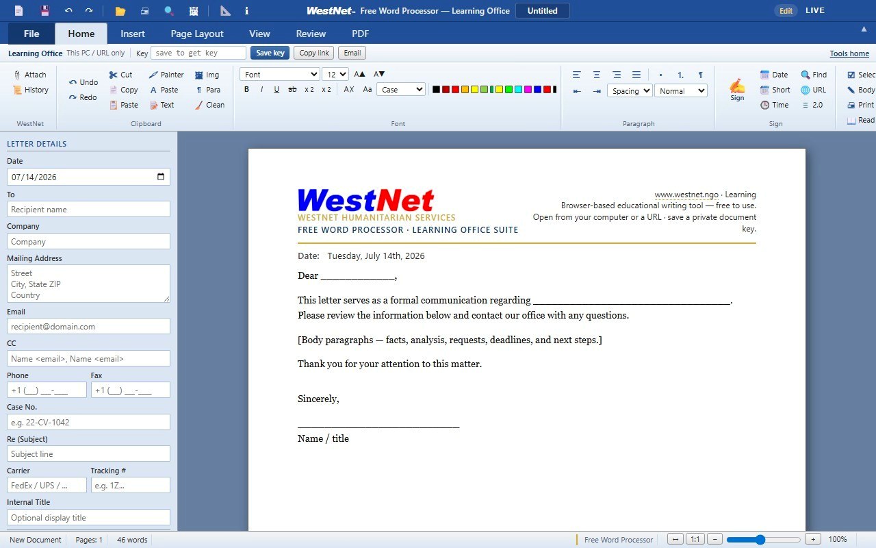WestNet Free Word Processor
